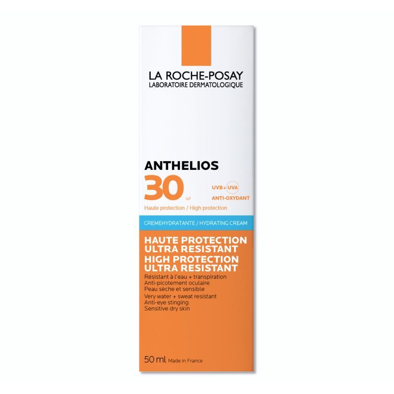 фото упаковки La Roche-Posay Anthelios SPF30 увлажняющий крем для лица и кожи вокруг глаз