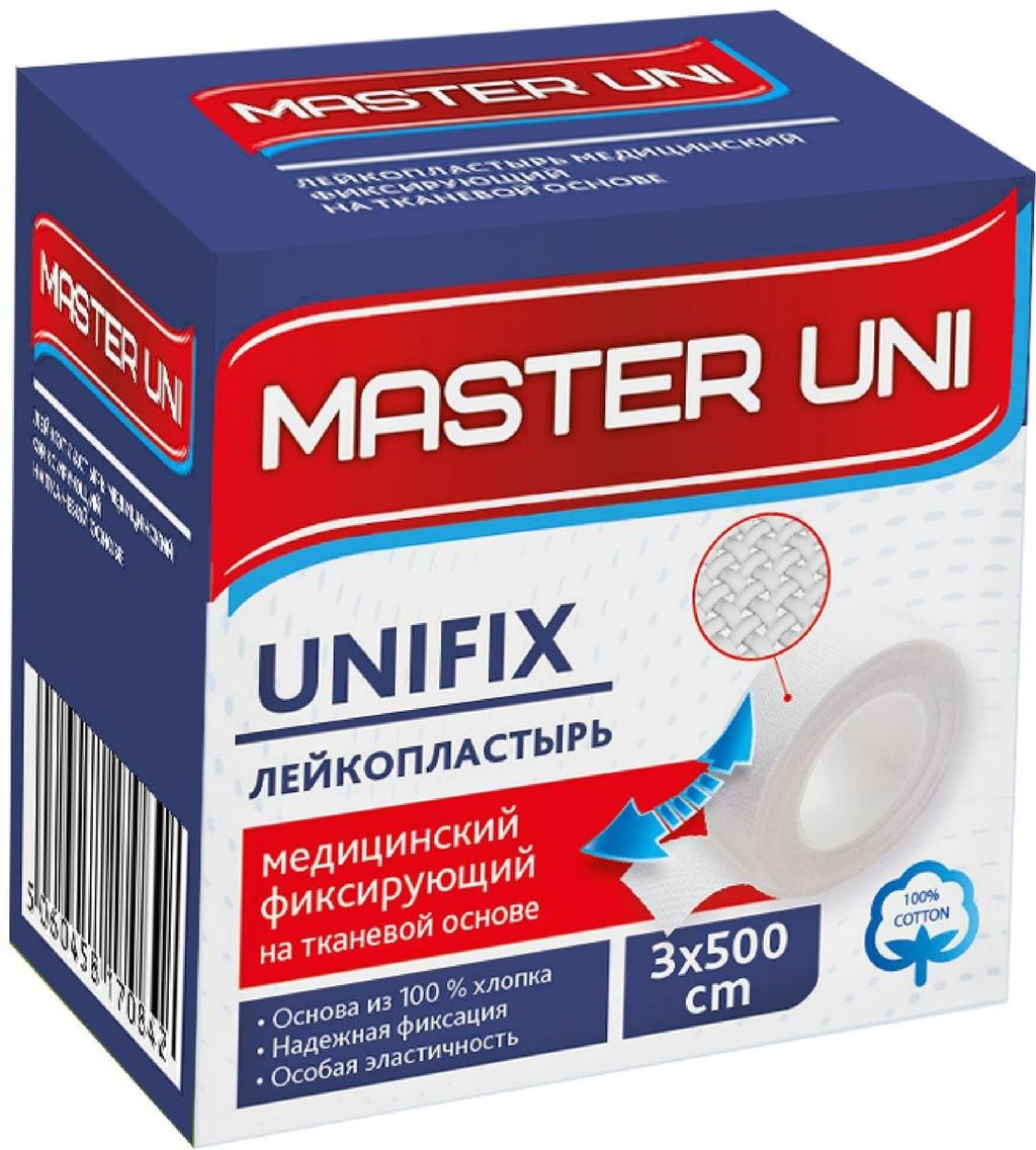 фото упаковки Master Uni Unifix Лейкопластырь тканевая основа