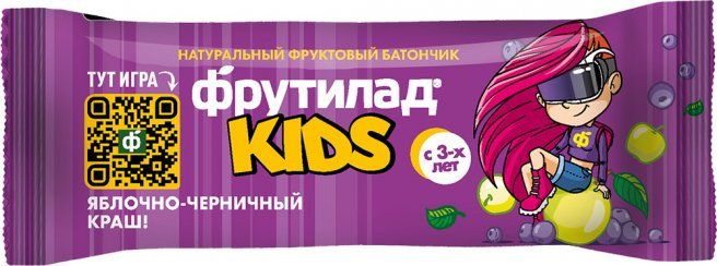 фото упаковки Фрутилад Kids батончик Яблочно-черничный краш