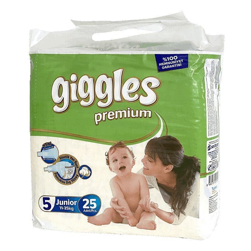 фото упаковки Giggles Premium Twin Junior Подгузники детские