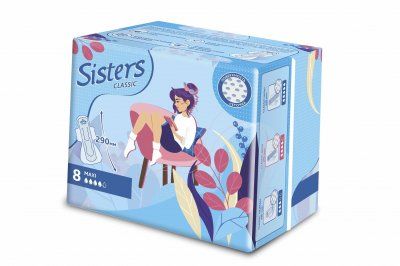 фото упаковки Sisters Classic Maxi прокладки женские гигиенические