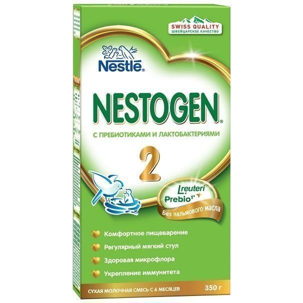 Nestogen 2, для детей с 6 месяцев, смесь молочная сухая, с пребиотиками и лактобактериями, 350 г, 1 шт.