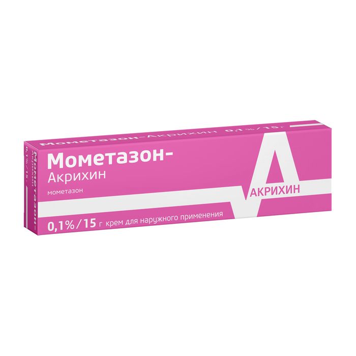 Мометазон-Акрихин, 0.1%, крем для наружного применения, 15 г, 1 шт.