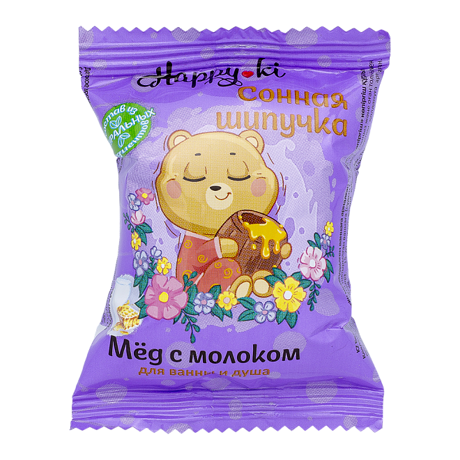 фото упаковки Happiki Детское шипучее средство для ванн Сонная шипучка, средство для ванны, 40 г, 1 шт. фото упаковки Happiki Детское шипучее средство для ванн Сонная шипучка