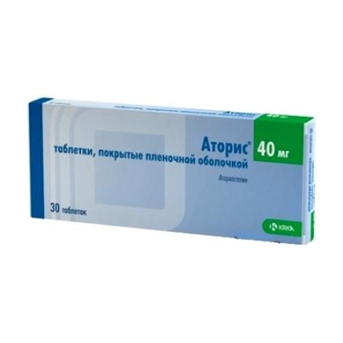 Аторис, 40 мг, таблетки, покрытые пленочной оболочкой, 30 шт.