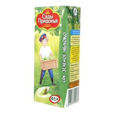 фото упаковки Сады Придонья Сок яблоко зеленое осветленный