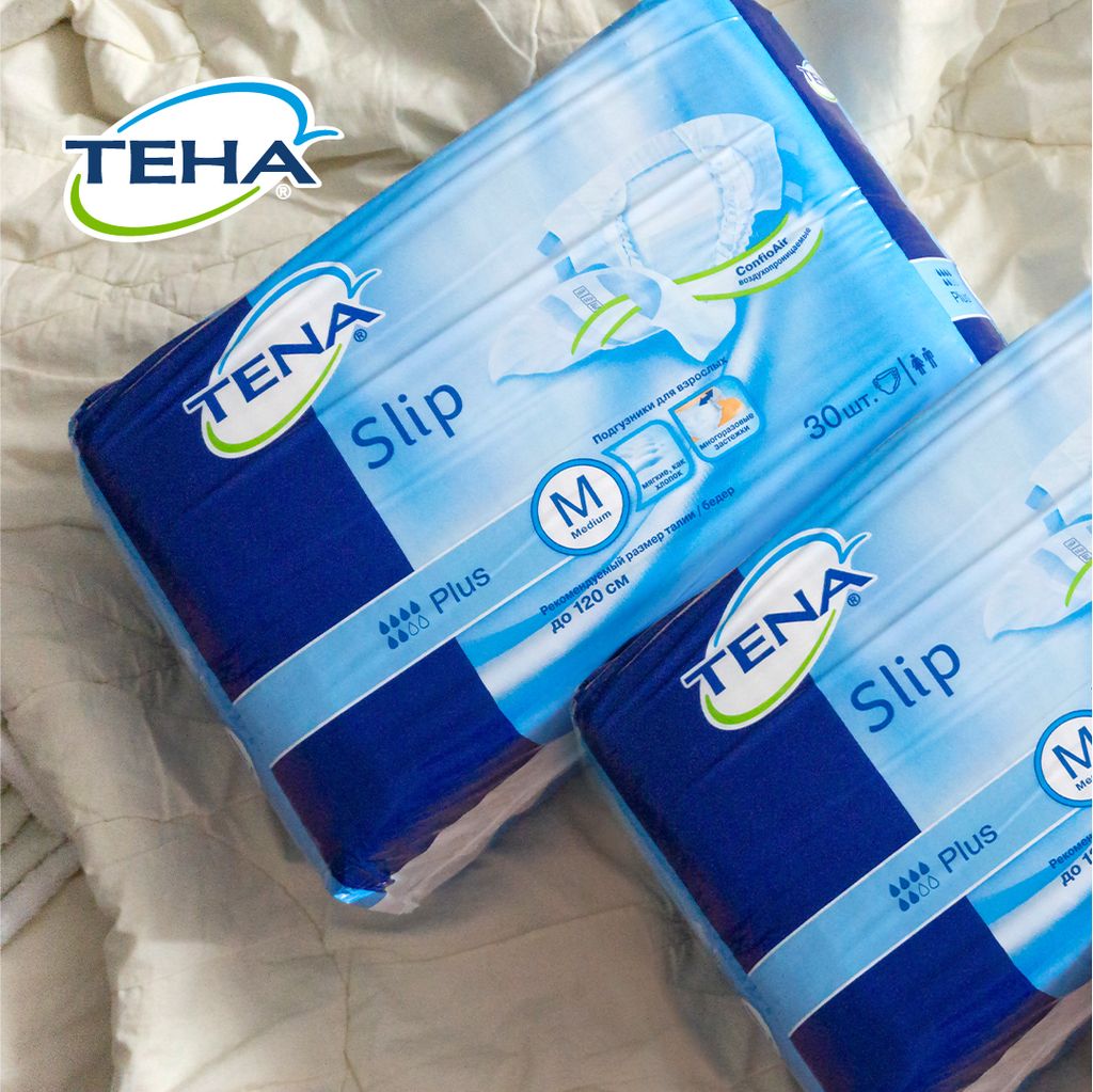 Подгузники для взрослых Tena Slip Plus, Medium M (2), Plus (6 капель), 10 шт.