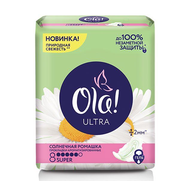 фото упаковки Ola! Ultra Super прокладки Солнечная ромашка