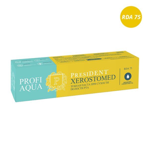 фото упаковки PresiDent Profi Aqua Xerostomed Зубная паста 75 RDA