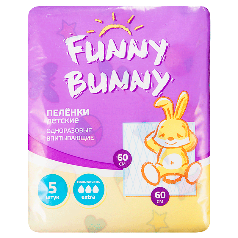 фото упаковки Funny Bunny Пеленка впитывающая для детей