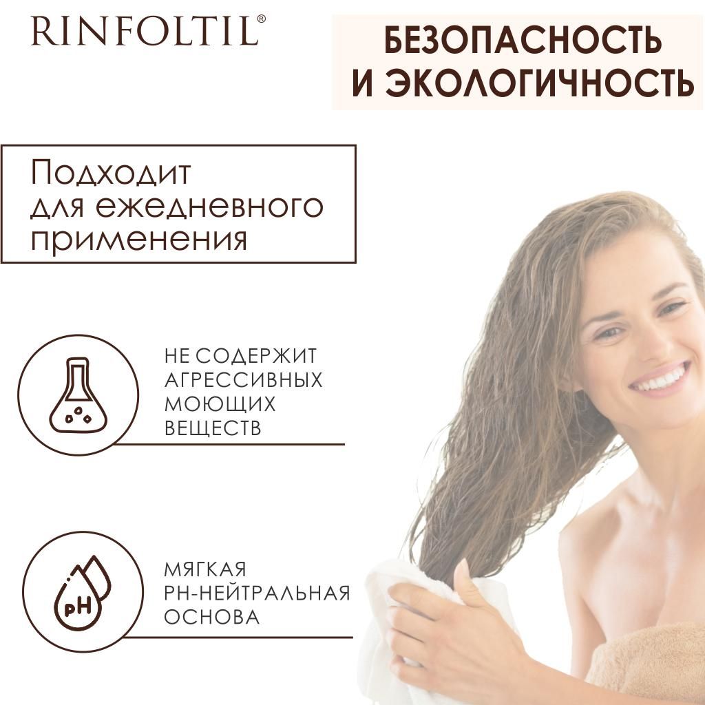 Rinfoltil Шампунь с кофеином Усиленная формула от выпадения волос, шампунь, с кофеином, 200 мл, 1 шт.