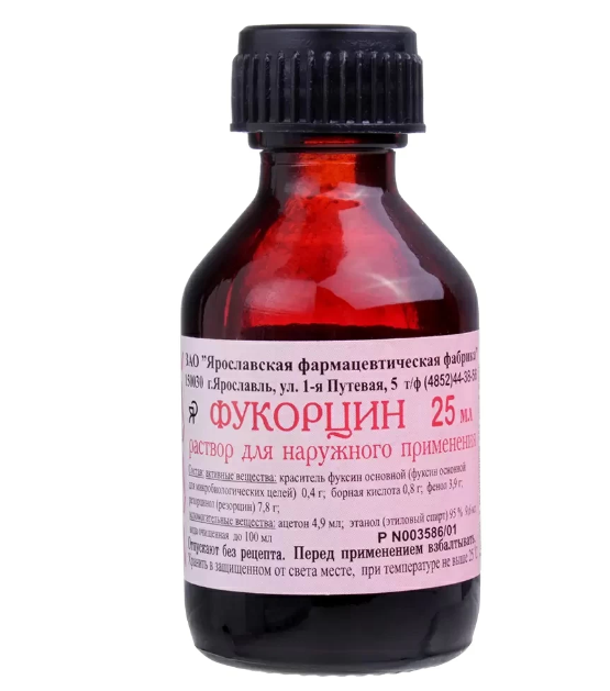 Фукорцин, раствор для наружного применения спиртовой, 25 мл, 1 шт.