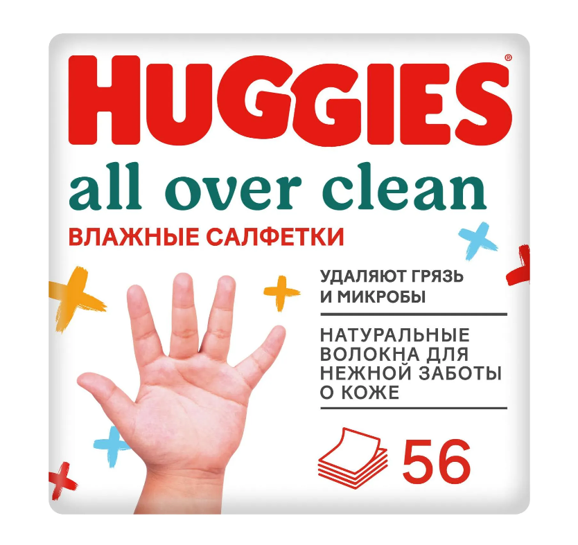 фото упаковки Huggies All over clean салфетки влажные детские