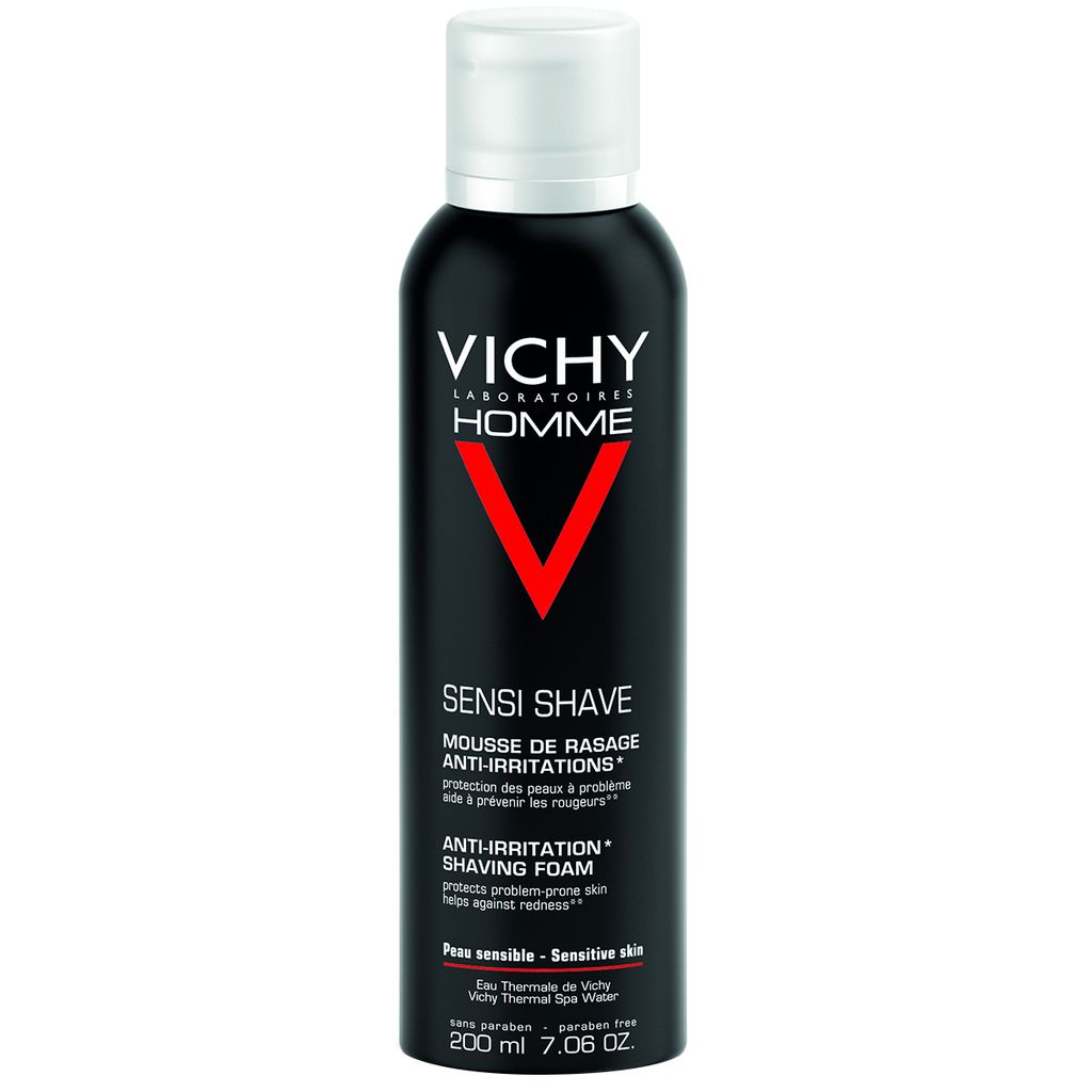 фото упаковки Vichy Homme пена для бритья против раздражения кожи