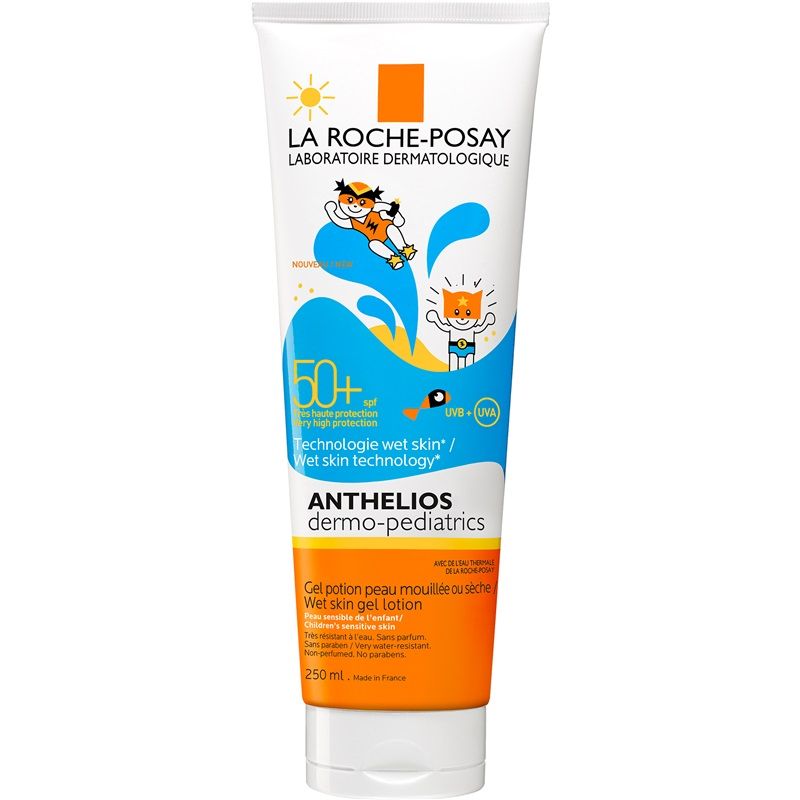 фото упаковки La Roche-Posay Anthelios Wet skin SPF50+ гель солнцезащитный для детей
