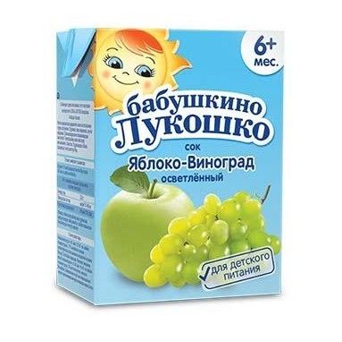 фото упаковки Бабушкино Лукошко Сок яблоко виноград