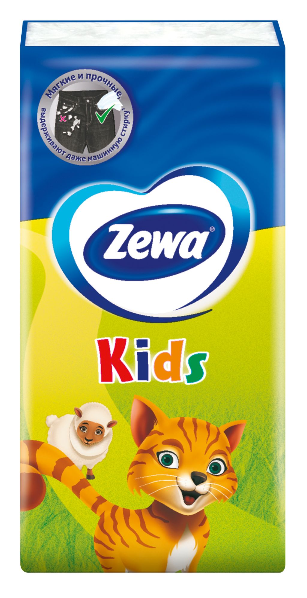 Zewa Kids платки носовые бумажные, 10х10, платочки, 100 шт.