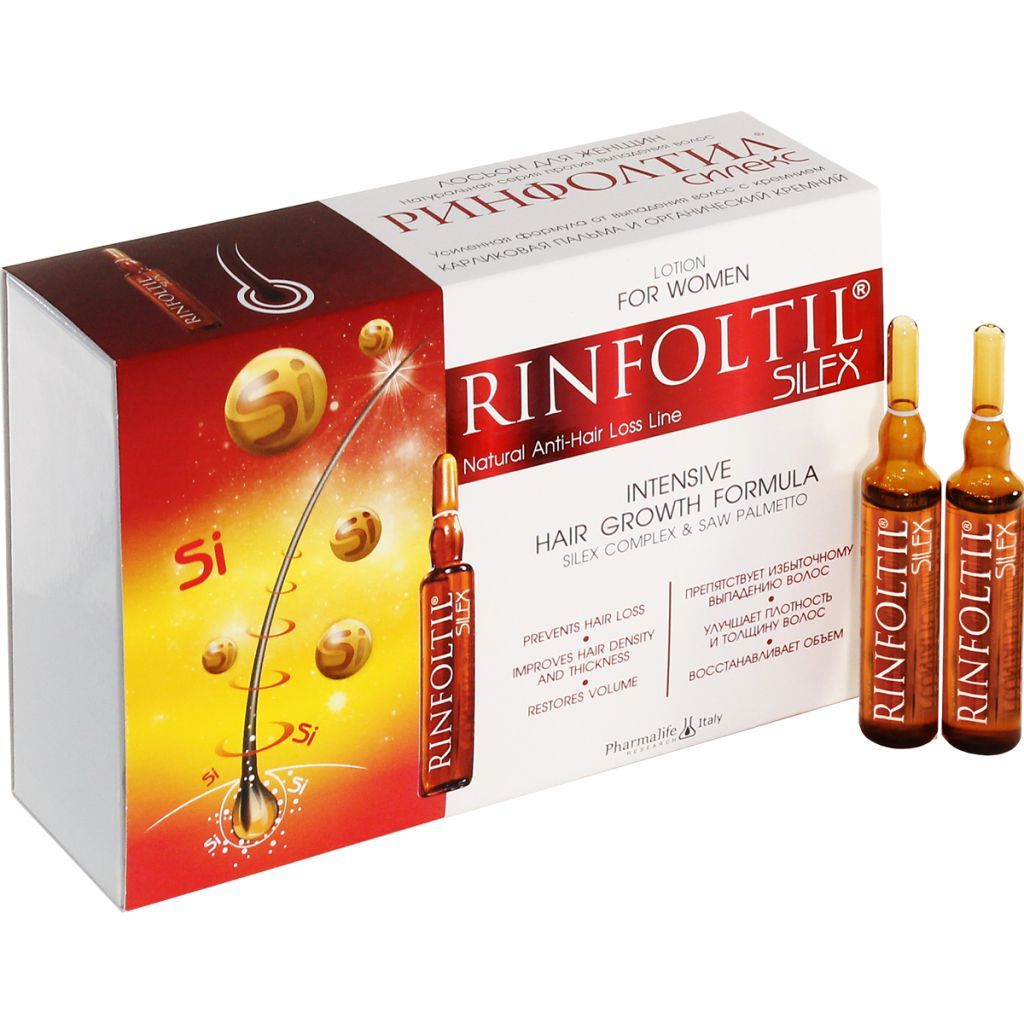 фото упаковки Rinfoltil Силекс Лосьон от выпадения волос с кремнием для женщин