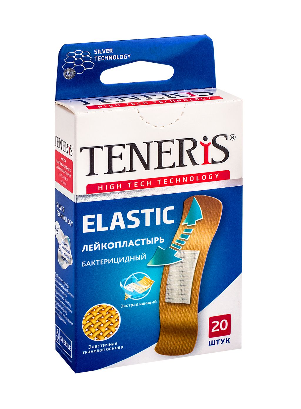 фото упаковки Teneris Elastic лейкопластырь бактерицидный