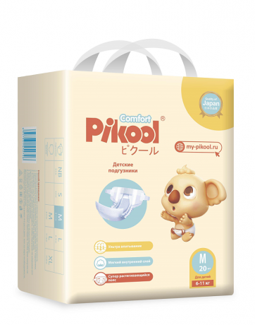 Pikool Comfort Подгузники детские, M, 6-11 кг, 20 шт.