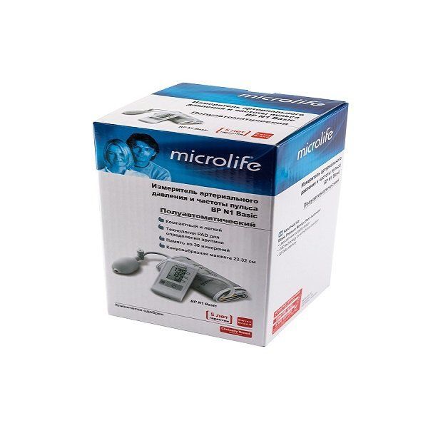 фото упаковки Microlife BP N1 Basic Тонометр полуавтоматический