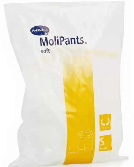 MoliPants Soft штанишки для фиксации прокладок, Small S (1), штанишки удлиненные, для фиксации прокладок Molimed и Moliform, 5 шт.