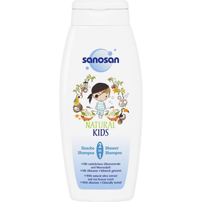фото упаковки Sanosan Natural Kids средство 2в1 гель для душа и шампунь