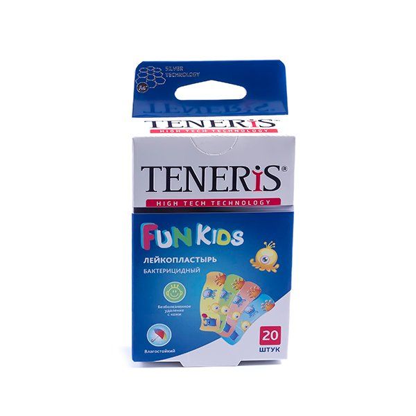 фото упаковки Teneris Fun Kids Пластырь бактерицидный с рисунками