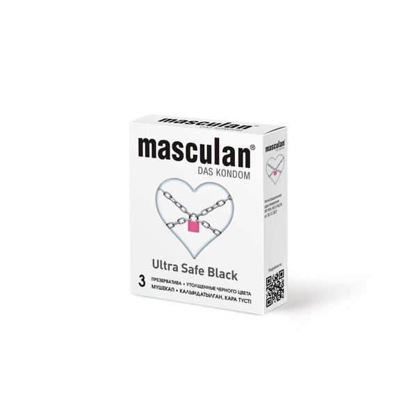 фото упаковки Презервативы Masculan Black Ultra Safe