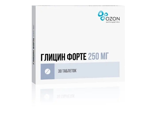 Глицин форте, 250 мг, таблетки защечные, 30 шт.