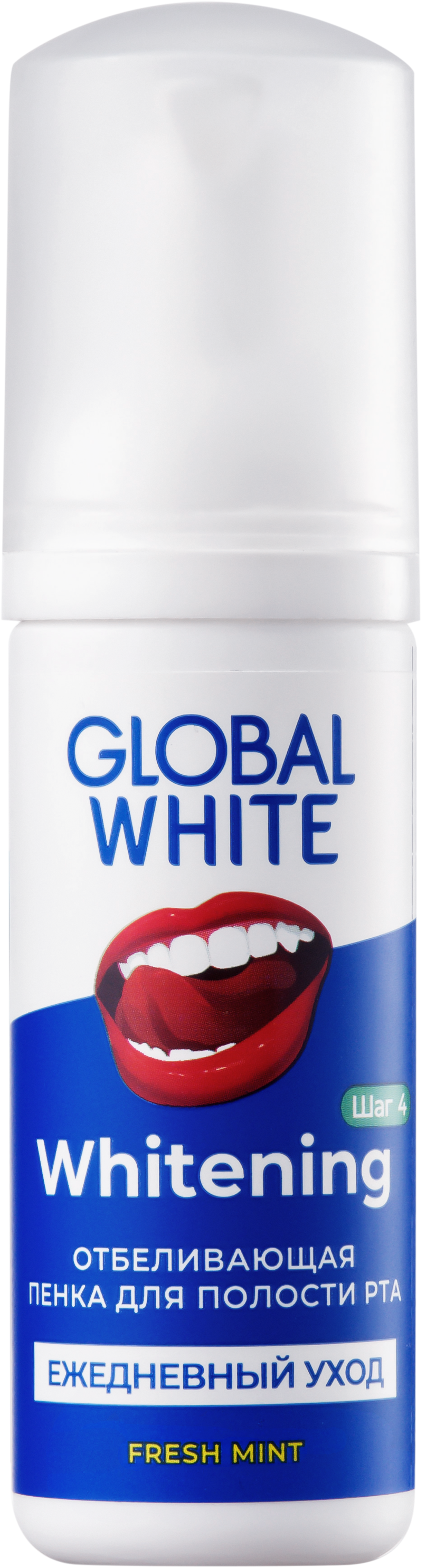 фото упаковки Global White пенка для полости рта отбеливающая