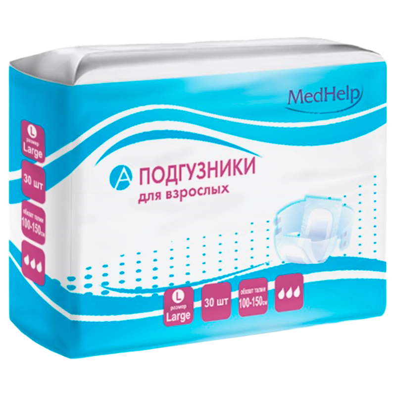 фото упаковки MedHelp Large подгузники для взрослых