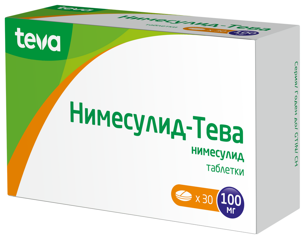 Нимесулид-Тева, 100 мг, таблетки, 30 шт.