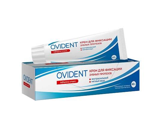 фото упаковки Ovident Крем для фиксации зубных протезов Мятный