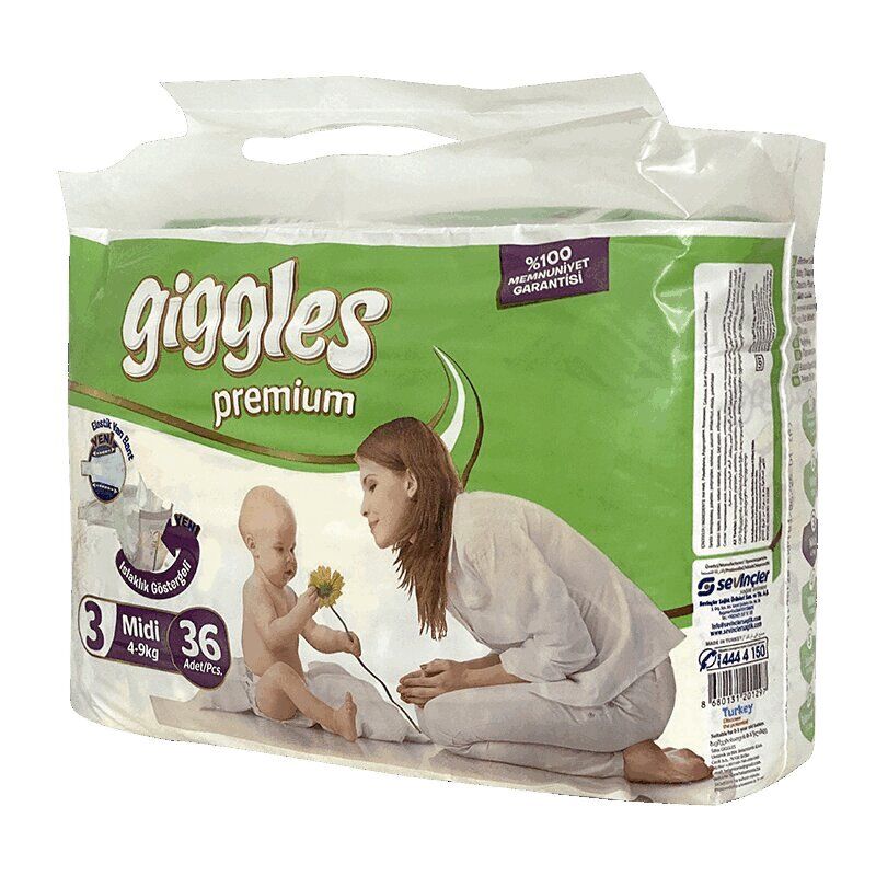 фото упаковки Giggles Premium Twin Midi Подгузники детские