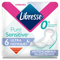 фото упаковки Libresse Ultra Pure Sensitive Ночные+ прокладки гигиенические