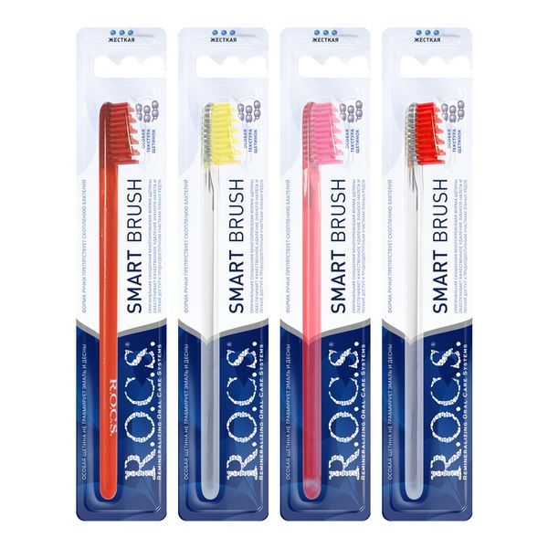 ROCS Зубная щетка модельная, цвета в ассортименте, щетка зубная, жесткая, 1 шт.