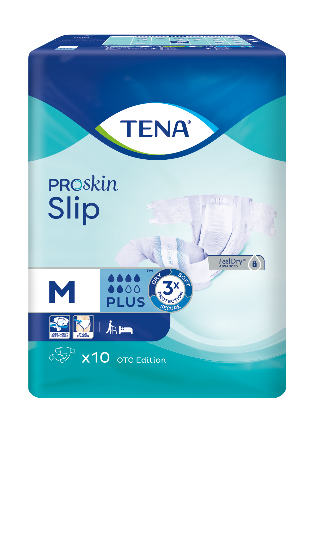 Подгузники для взрослых Tena Slip Plus, Medium M (2), Plus (6 капель), 10 шт.