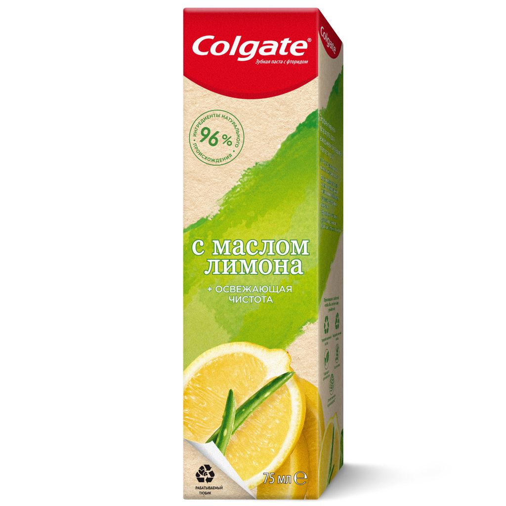 Colgate Naturals Освежающая чистота Зубная паста, с маслом лимона, 75 мл, 1 шт.