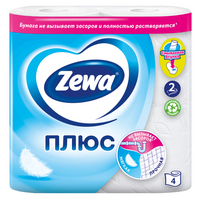 Zewa plus Туалетная бумага двухслойная, 4 шт.