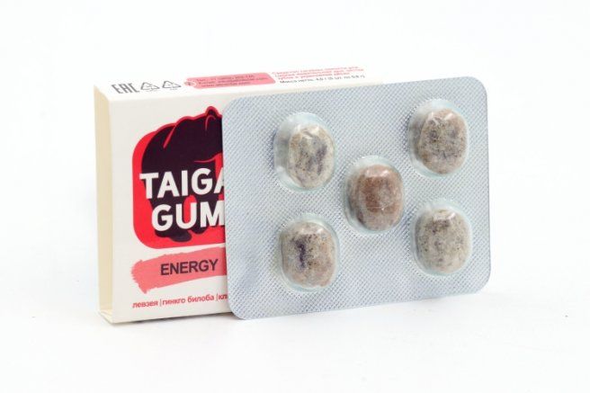 фото упаковки Taiga Gum Смолка жевательная Энерджи
