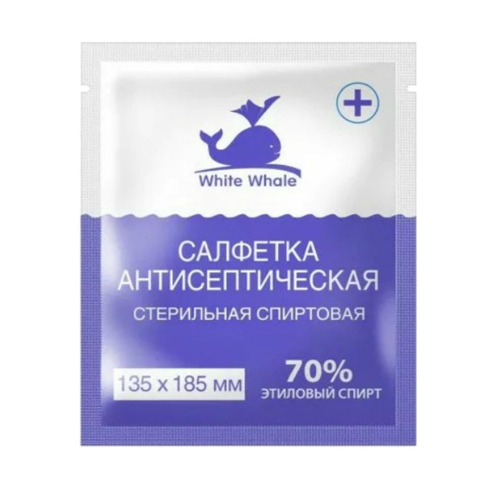 фото упаковки White Whale Салфетка антисептическая спиртовая