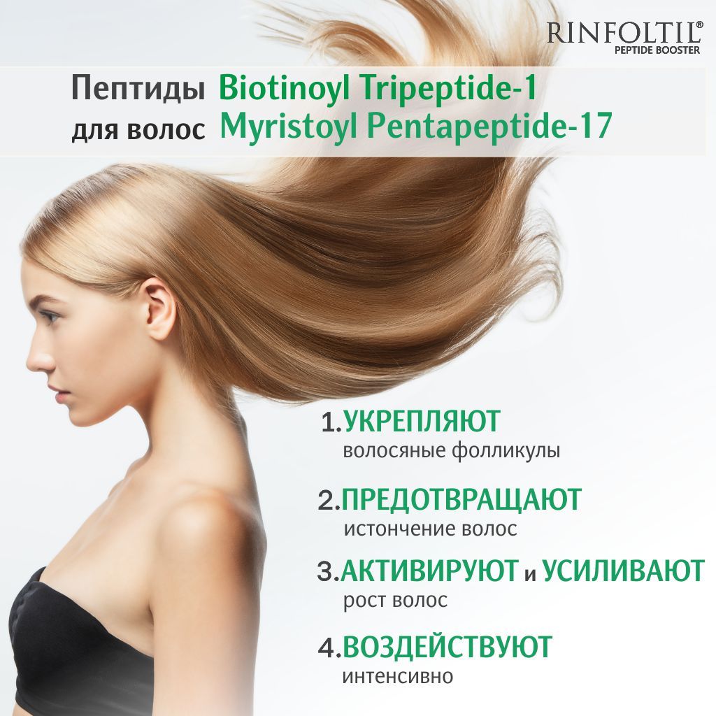 Ринфолтил Пептид booster, липосомальная сыворотка против выпадения и для роста волос, 30 шт.