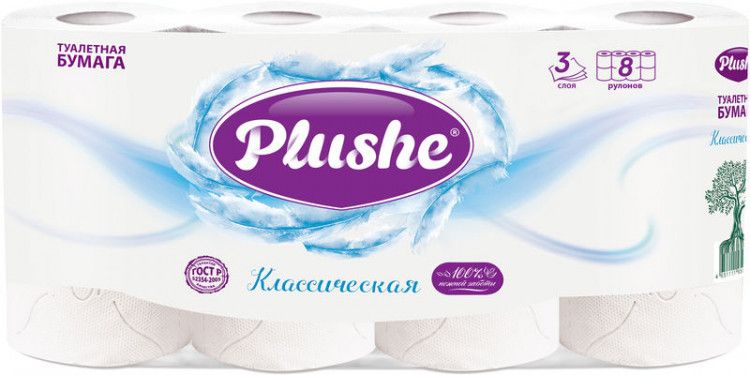 фото упаковки Plushe Deluxe туалетная бумага