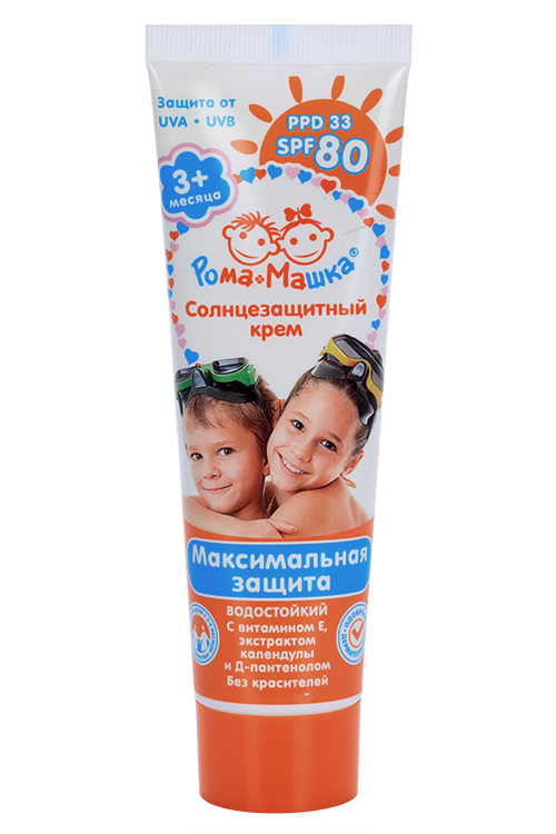 фото упаковки Рома+Машка крем детский солнцезащитный SPF 80