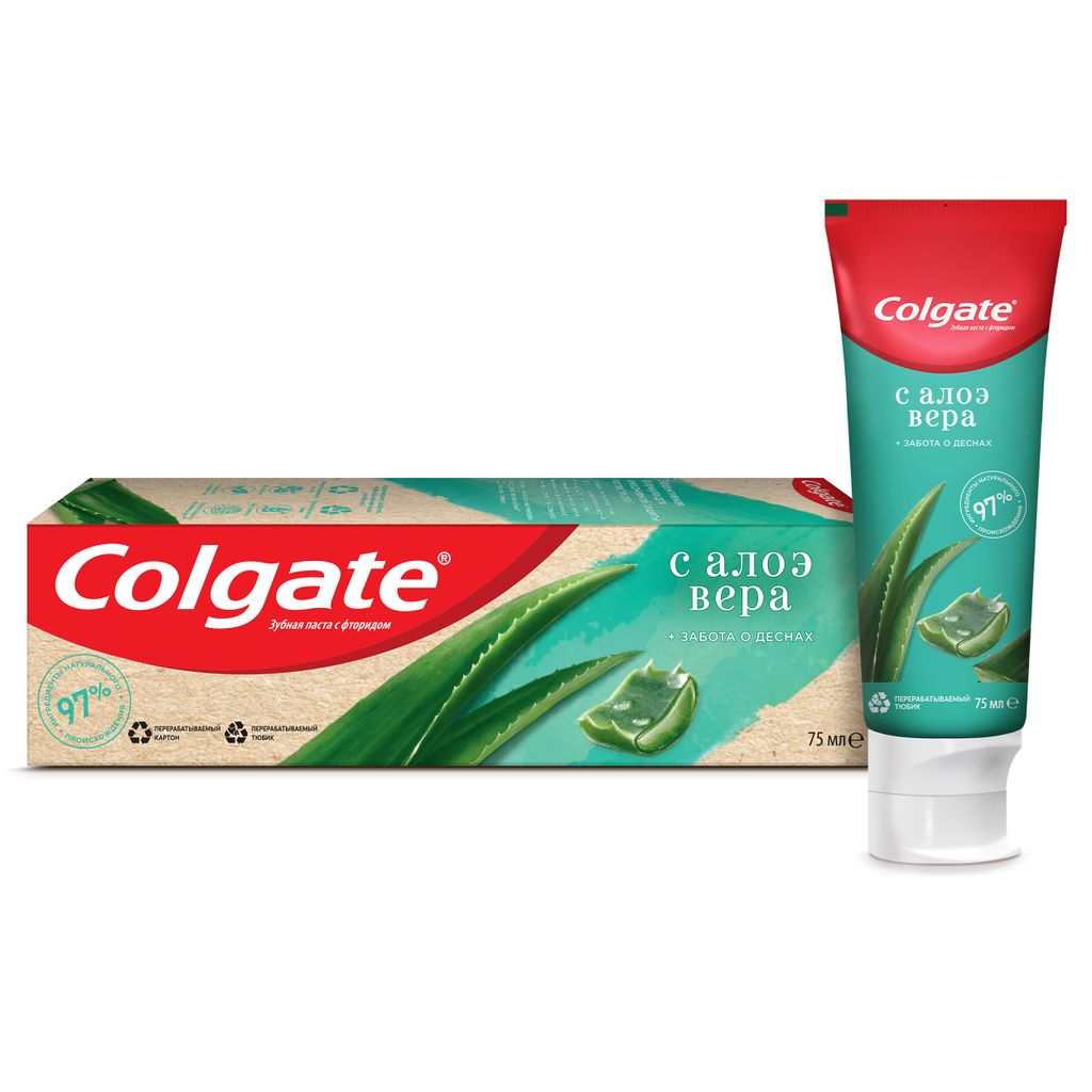 фото упаковки Colgate Паста зубная Забота о деснах с Алоэ вера