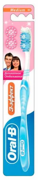 фото упаковки Oral-B 3-Effect Деликатное Отбеливание Зубная щетка средняя