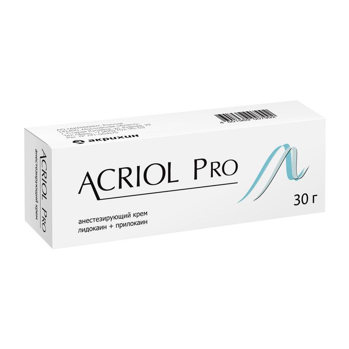 Акриол Про, 2.5%+2.5%, крем для местного и наружного применения, 30 г, 1 шт.