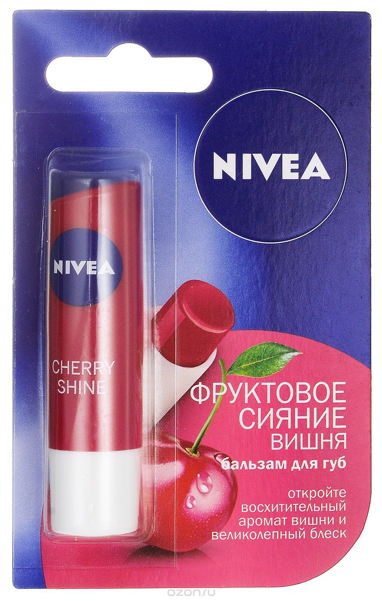фото упаковки Nivea Бальзам для губ Фруктовое сияние Вишня