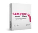 Милдронат, 100 мг/мл, раствор для внутривенного, внутримышечного и парабульбарного введения, 5 мл, 5 шт.